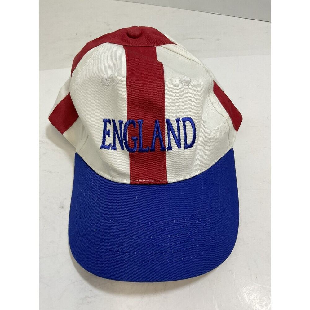 Vintage UK England Adjustable Ball Cap Hat Red White&Blue GnuFashion